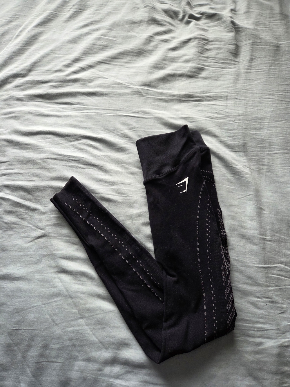 Gymshark Warp Knit Seamless Tights - Black/Linen Brown